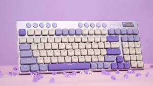 THUNDEROBOT K96 Wireless Mechanical Keyboard Low-profile Productivity Keyboard 98 Keys with Roller Marco Keys PBT Keycaps For PC