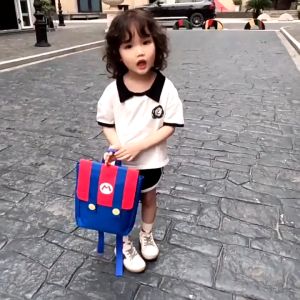 Mario Cartoon Kids Backpack Korean Nylon School Bag Children Kindergarten Bag