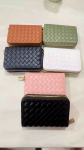 Dompet Minimalis Wanita Dengan Zipper Muat Banyak Kartu & LM Bahan PU Leather Kilat Keren CY1041