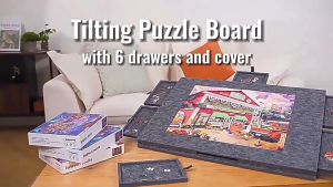 [SG Ready Stock] Puzzle Felt Board Portable 3D Puzzle Boardwith 6 drawers and coverOnly 4.5lb