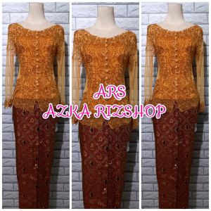 set kebaya pesta kebaya gold Murah + longtorso dan rok sidomukti