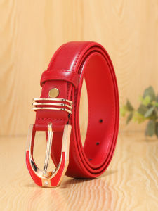 Genuine Leather Belt for Women Red Wedding Waist Belt Simple Versatile Fashionable Decorative Womens Red Pants Belt
