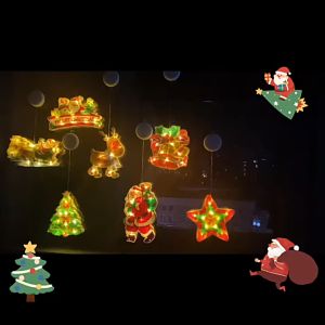 Dekorasi Natal Untuk Rumah: Lampu Natal Rusa & Santa Claus