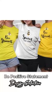 Transfer it Bee statement Bee you Bee different Bee happy Bee kind Design Ladies T-shirt