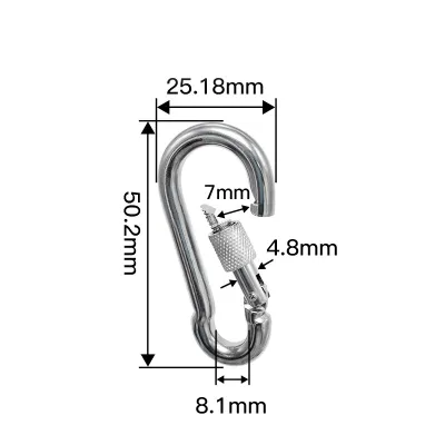 304 Stainless Steel Carabiners - Heavy Duty Durable & Rust-Free Clips for Gym Swing Dog Leashes Hammocks Keychains