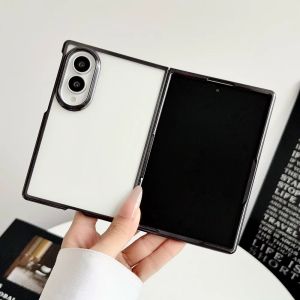 szhaiyu | Luxury Plating Transparent Phone Case For Samsung Galaxy Z Fold 8 Fold 8 Wide Metallic Color Slim Two-Piece Set Shockproof Cover