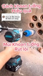 Mũi khoan rút lõi chống kẹt mũi khoan rút lõi khô chân chuyển màu đen nguyên khối dài 28cm (32-40-51-56-63)mm