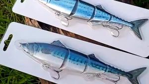 20cm/55g Lifelike Fishing Lure 3-Jointed Sections Hard Bait for Subid or Trolling The Hard Bait With Three Sections Is Extremely Lifelike Lt Is Suitable For Both Sinking Fishing And Trolling
