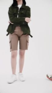 Short Pants Pria / Celana Cargo Pendek Pria Big Size Slim Fit Hijau Army