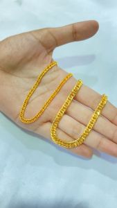 [ COD ] Gelang Lapis Emas Nuri Ukir Rantai Warna 24 Karat Aksesoris Perhiasan Lapis Emas GLE156