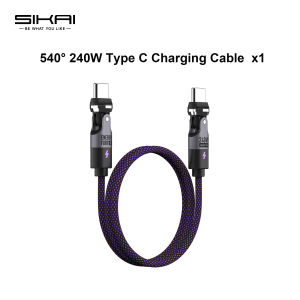 MOSHOU | Cáp Sạc Nhanh PD 240W Xoay Kép C To C 180 Độ ° +360 ° Cáp Sạc Truyền Dữ Liệu 480Mbps Cho iPhone 17 Samsung Chất Liệu Nylon Bện