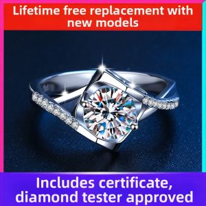 KAFANDENG | Luxuriously Set D Color Moissanite Ring 1ct Sterling Silver