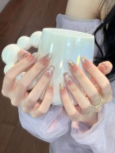 Clear Look Butterfly Champagne Diamond Flashy Artificial Nails Stickers