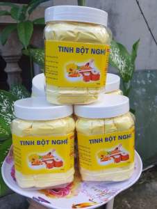Tinh  bột nghệ vàng  tự nhiên nguyên chất nhà làm hộp 500g