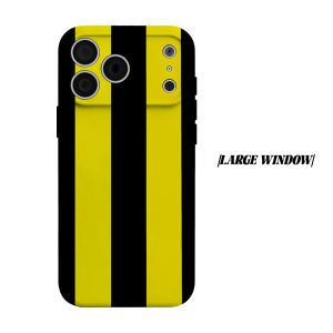 Black Yellow Stripe Phone Case for iPhone 18 17 16 15 14 13 12 11 Air Pro Max Plus Double-layer Cover