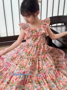 (KIDSFO-16) Dress Anak Perempuan Fashion Korea Corak Bunga Menawan