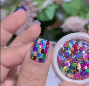 Miếng Dán Laser Cực Quang Siêu Mỏng Hình Vuông Hình Chữ Nhật Sequin Màu Sắc Làm Móng Sản Phẩm Trang Trí Móng Tay Mẫu Mới 2022 Màu Hỗn Hợp Hot Trên Mạng