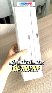 Hộp nhấn xà phòng đôi - ATMOR - SaigonDepot DH-700 dung tích 500mlx2 nhựa ABS xám sang trọng phù hợp với nhiều không gian thiết kế - bảo hành chính hãng 12 tháng