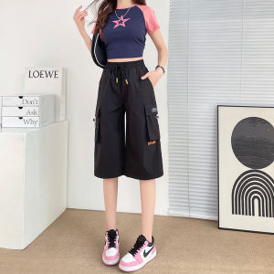 Ice Silk Seven-Foot Pants Womens Lightweight Sporty Casual Loose Quick-Drying plus Size Small Figure Workwear Trousers