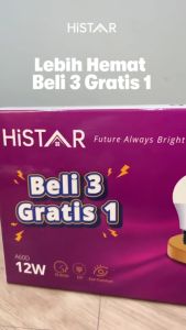 Lampu Bohlam LED Histar Multipack 15W A70D Beli 3 Gratis 1 170-240V 6500K Putih