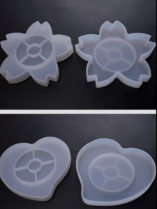 แม่พิมพ์ยางซิลิโคนสำหรับวางแก้วรูปหัวใจ รูปกลม รูปสี่เหลี่ยม สี่เหลี่ยมผืนผ้า สำหรับตกแต่งบ้าน เครื่องประดับ DIY