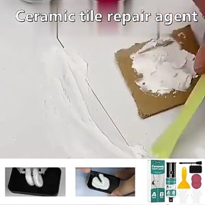 Tile Repair AB Lem Set Retak Repair Agent Perekat Keramik Porselen Putih Set