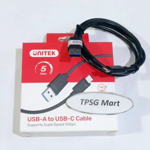 Cáp Type C hiệu Unitek dài 1m / Chuẩn USB 3.0 ra Type C (YC474BK)