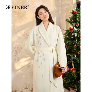 New Chinese Style Spring Merino Wool and Cashmere Blend Double Faced Coat