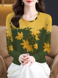 Áo Thun Nữ Dài Tay Ôm Vừa Vặn Cổ Tròn Thời Trang Thu Đông Thường Ngày Chống Thấm Mồ Hôi Polyester 2025 Mùa Thu