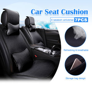 7PCS Car seat Cushion Four Seasons Universal Car Driving Seat Cushion Neutral Comfortable Breathable Internet Celebrity Car Seat Back Non Slip for Proton X50 / X70 Car 汽车坐垫套装