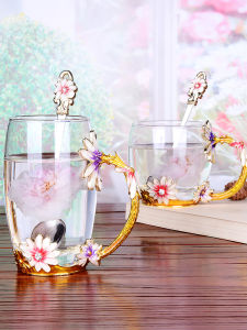 FLOWER MOO | Elegant Euopean Style Womens Glass Cup