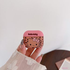 Cartoon Cute Leopard Print KT Cat Compatible Airpods 3/4 Gen Wireless Earphone Protective Case Airpods pro 2 Apple Silicone Anti-Fall Matte Soft Shell Cover