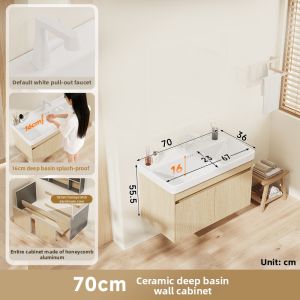 NIUNAISI | Narrow Space-saving Full Aluminum Bathroom Vanity 36cm