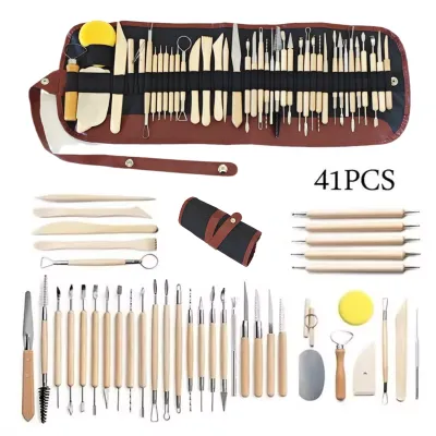 Pottery Clay Sculpting Tools Kit 8-61 Pcs/Set Ceramic Wax Clays Carving Tools for Art Craft Pottery Sculpting Modeling Tool Set