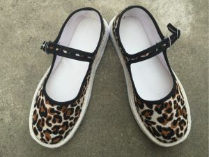 Handmade Beijing Cloth Shoes Flat Bottom Leopard Print Maternity Shoes Womens Flats Moon Shoe Single Shoes Canvas Shoes