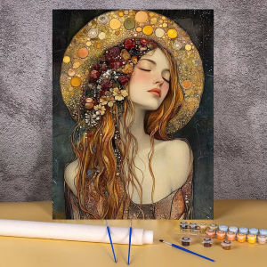 Abstract Girl Painting Acrylic Paint Kits Coloring Picture Number Drawing on Canvas for Bedroom Wall Home Decoration Art Crafts