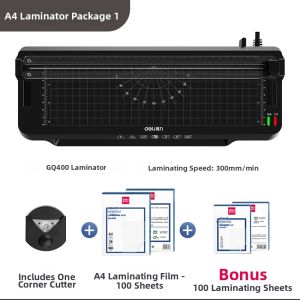 deli | Multifunction Photo Laminator Machine Cutter Hot Laminating