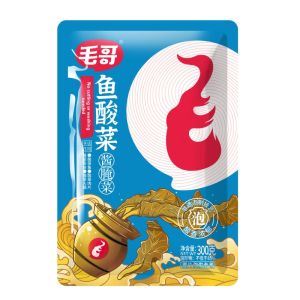 MaoGe Traditional Chongqing Fermented Cabbage 300g X 3 Bags No Cutting No Washing Sour Fish Seasoning Chinese Pickled Cabbage