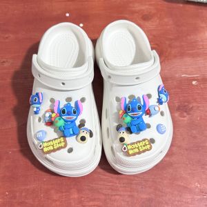 11Pcs/Set Crocs Jibbitz Charms Shoe Accessories 3D Stitch Cartoon Shoe Buckle Detachable Shoe Flower Decoration for Crocs