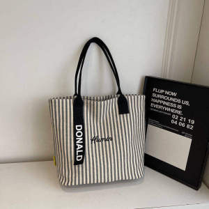 JIFANPAUL | Large Capacity High-end Commuter Tote Bag Striped
