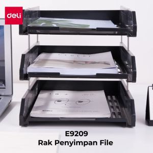 Deli File Tray / Rak File Susun Bahan Plastik 2/3 Tingkat E920X