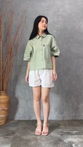 Kemeja Wanita Bordir Katun Poplin: QUEENTIN Kemeja Wanita Bordir 0665