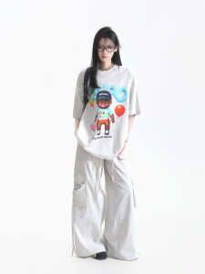 zuocisankon | Vintage American Cartoon Pattern Loose Short Sleeve Tshirt