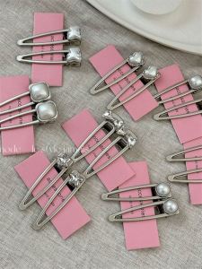 Bows Barrettes Pearl Rhinestone Elegant Hair Pin XINGX Metal Clip Fancy Silver Side Hairware