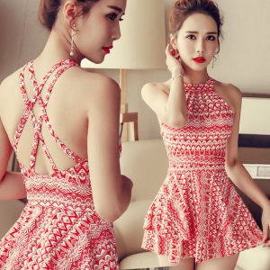 Parent-Child Swimwear Mother and Daughter New Ethnic Style Tummy Hiding Slimming Dress Independent Boxers Sleeveless Hot Spring Bathing Suit Womens Summer