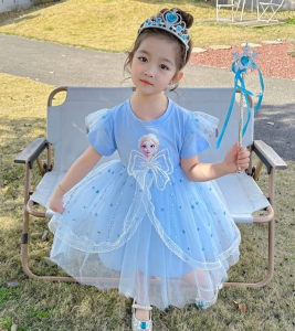 Girls Dress New Frozen Dress Princess Skirt Children Cotton Sequins Dress Kids Girl Fashion Clothing