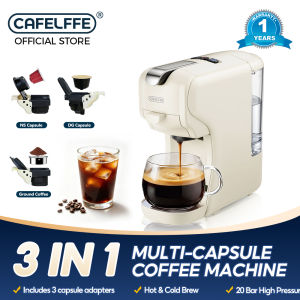 Cafelffe Hot/Cold 3in1 Multifunction Capsule Coffee Machine |19Bar Espresso Machine For Nespresso & Dolce Gusto & Ground Powder 1450W