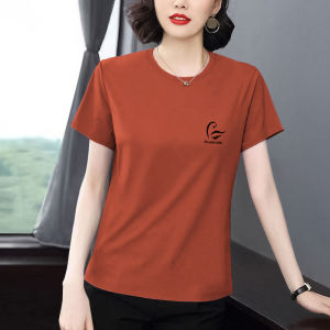 Áo Thun Nữ Tay Ngắn Cổ Tròn Mỏng Mùa Hè 2025 Dáng Rộng Thoải Mái Thoáng Khí Thấm Hút Mồ Hôi in Họa Tiết Mùa Hè