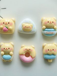 Gấu Vàng Dễ Thương Nhựa Phụ Kiện Cho Diy Handmade Kem Gel Ốp Lưng Điện Thoại Tóc Tủ Lạnh Móc Khóa