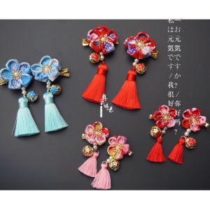 Olive Mommy Chinese New Year Style Childrens Hair Clips Baby Girl Tassel Headwear Accessories Traditional Hanfu Clothing